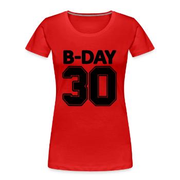 30th birthday number numbers jersey number - Women's Premium Organic T-Shirt - red - Front - Mia (176cm)