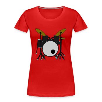 Drums / Drums - Women's Premium Organic T-Shirt - red - Front - Mia (176cm)