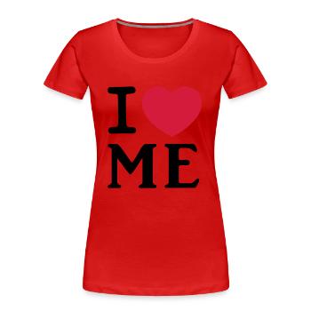 I Love Me Herz Logo - Frauen Premium Bio T-Shirt - Rot - Vorne - Mia (176cm)