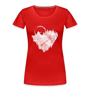 Nature du hipster moon - T-shirt bio Premium Femme - rouge - Devant - Mia (176cm)