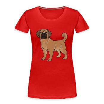 Puggle beagle carlin - T-shirt bio Premium Femme - rouge - Devant - Mia (176cm)