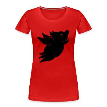 Pig - pig with wings - Women's Premium Organic T-Shirt - red - Front - Mia (176cm)