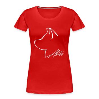 AKITA Profil E WILSIGNS - Frauen Premium Bio T-Shirt - Rot - Vorne - Mia (176cm)