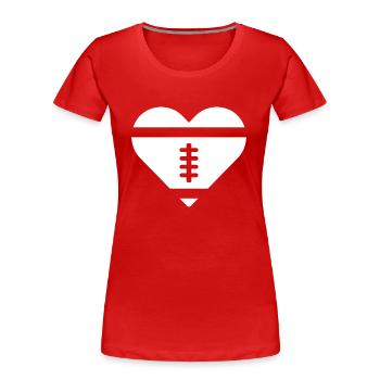quart-arrière de football américain football-amour rugby - T-shirt bio Premium Femme - rouge - Devant - Mia (176cm)