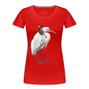 Reiher Vogel - Frauen Premium Bio T-Shirt - Rot - Vorne - Mia (176cm)