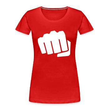 fist - Women's Premium Organic T-Shirt - red - Front - Mia (176cm)