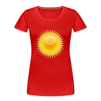 Sonne - Frauen Premium Bio T-Shirt - Rot - Vorne - Mia (176cm)