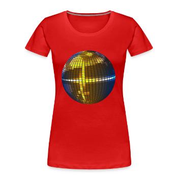 Disco ball - Women's Premium Organic T-Shirt - red - Front - Mia (176cm)