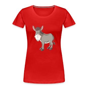 ass - Women's Premium Organic T-Shirt - red - Front - Mia (176cm)
