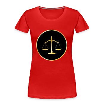 rechtsanwalt anwalt lawyer judge richter law justi - Frauen Premium Bio T-Shirt - Rot - Vorne - Mia (176cm)