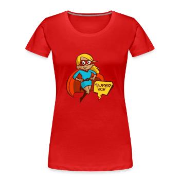SUPER MOM - Frauen Premium Bio T-Shirt - Rot - Vorne - Mia (176cm)