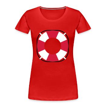 Treetanic Rettungsring - Frauen Premium Bio T-Shirt - Rot - Vorne - Mia (176cm)