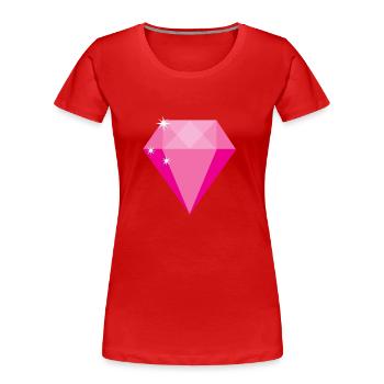 Rosa Diamant - Frauen Premium Bio T-Shirt - Rot - Vorne - Mia (176cm)