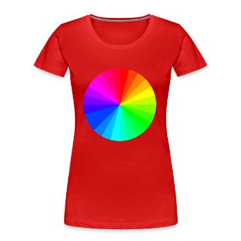 la roue de couleur - T-shirt bio Premium Femme - rouge - Devant - Mia (176cm)