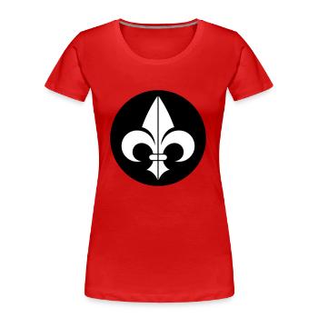 Fleur de Lys - T-shirt bio Premium Femme - rouge - Devant - Mia (176cm)