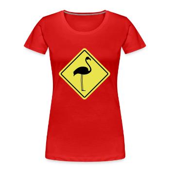 Flamingo Sign - T-shirt bio Premium Femme - rouge - Devant - Mia (176cm)
