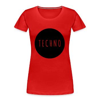 TECHNO - T-shirt bio Premium Femme - rouge - Devant - Mia (176cm)
