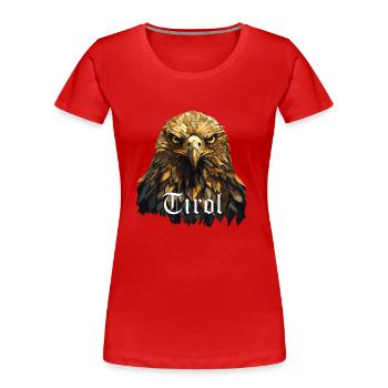 Tyrol Eagle’s Head, fidélité à l’État du Tyrol, Alpes - T-shirt bio Premium Femme - rouge - Devant - Mia (176cm)
