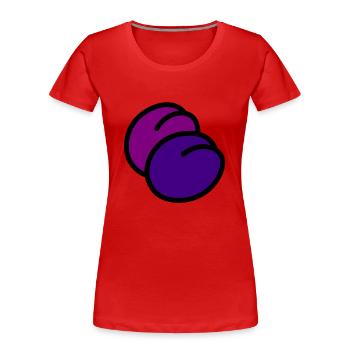 plum plum veggie vegetables fruits10 - Women's Premium Organic T-Shirt - red - Front - Mia (176cm)