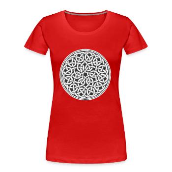 Keltischer Knoten - Frauen Premium Bio T-Shirt - Rot - Vorne - Mia (176cm)