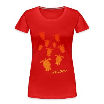 Schildkröten Turtles - Frauen Premium Bio T-Shirt - Rot - Vorne - Mia (176cm)