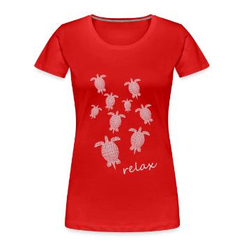 Schildkröte Turtle - Frauen Premium Bio T-Shirt - Rot - Vorne - Mia (176cm)