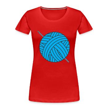 Crochet - Women's Premium Organic T-Shirt - red - Front - Mia (176cm)