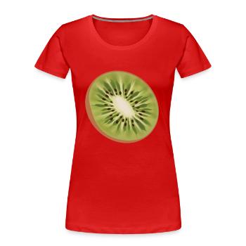 Kiwi - Frauen Premium Bio T-Shirt - Rot - Vorne - Mia (176cm)