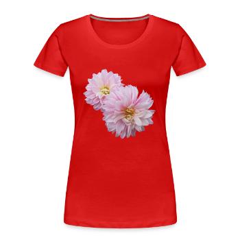 fleurs lys tulipes orchidées ger dahlia de tournesol - T-shirt bio Premium Femme - rouge - Devant - Mia (176cm)