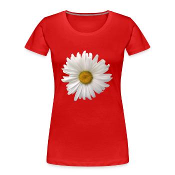 fleurs lys tulipes orchidées ger dahlia de tournesol - T-shirt bio Premium Femme - rouge - Devant - Mia (176cm)