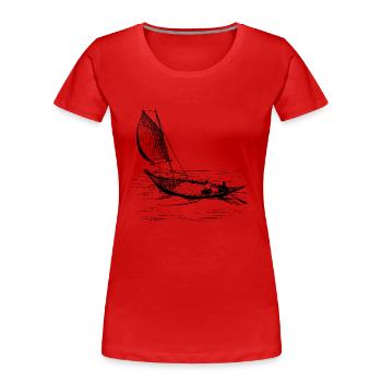 paddle boat sail boat ruderboot segelboot23 - Frauen Premium Bio T-Shirt - Rot - Vorne - Mia (176cm)