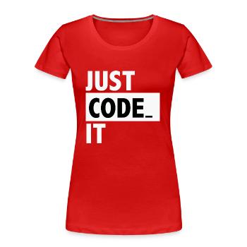 codieren es nur - Frauen Premium Bio T-Shirt - Rot - Vorne - Mia (176cm)