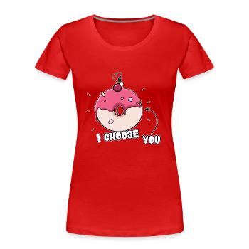 Donut: "ICH WÄHLE DICH" - Frauen Premium Bio T-Shirt - Rot - Vorne - Mia (176cm)