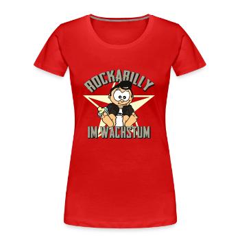 Rockabilly im Wachstum - Frauen Premium Bio T-Shirt - Rot - Vorne - Mia (176cm)