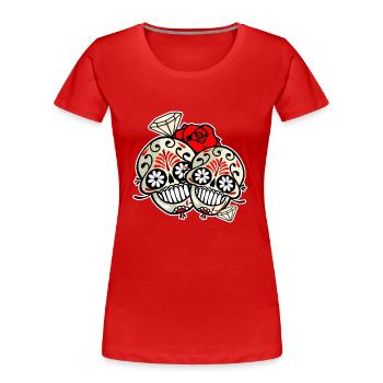 DIAMOND SKULL - T-shirt bio Premium Femme - rouge - Devant - Mia (176cm)
