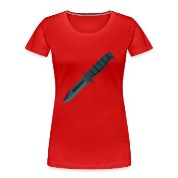 couteau - T-shirt bio Premium Femme - rouge - Devant - Mia (176cm)