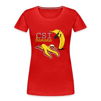 Bananen Kriminalität Hyäne - Frauen Premium Bio T-Shirt - Rot - Vorne - Mia (176cm)