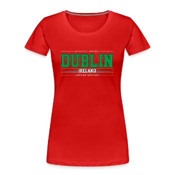 Dublin - Frauen Premium Bio T-Shirt - Rot - Vorne - Mia (176cm)