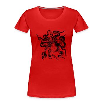 tintenfisch giant octopus krake kalmar sepien fish - Frauen Premium Bio T-Shirt - Rot - Vorne - Mia (176cm)