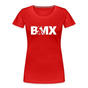 BMX Rider Bicycle - Women's Premium Organic T-Shirt - red - Front - Mia (176cm)