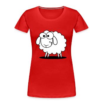 Witziges Schaf - Frauen Premium Bio T-Shirt - Rot - Vorne - Mia (176cm)