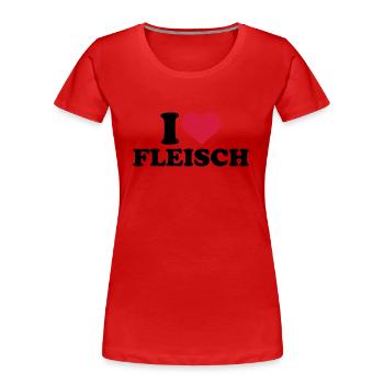 Fleisch - Frauen Premium Bio T-Shirt - Rot - Vorne - Mia (176cm)