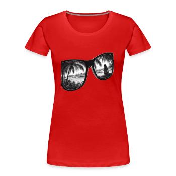 Vacation Sunglasses - Frauen Premium Bio T-Shirt - Rot - Vorne - Mia (176cm)