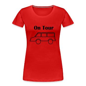 En tournée en voiture - T-shirt bio Premium Femme - rouge - Devant - Mia (176cm)