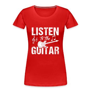 Gitarre Gitarrist Guitarist Vintage Musician Musik - Frauen Premium Bio T-Shirt - Rot - Vorne - Mia (176cm)
