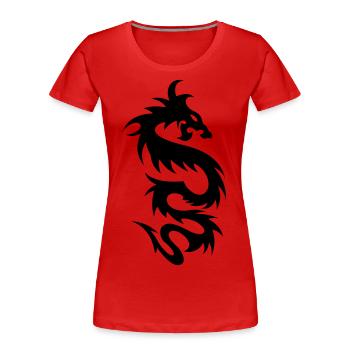 tribal dragon - Women's Premium Organic T-Shirt - red - Front - Mia (176cm)