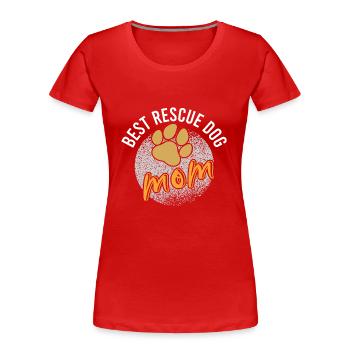 Hund Hunde Vintage Rettungshund Sprüche - Frauen Premium Bio T-Shirt - Rot - Vorne - Mia (176cm)