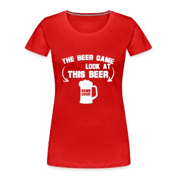 The Beer Game - Women's Premium Organic T-Shirt - red - Front - Mia (176cm)