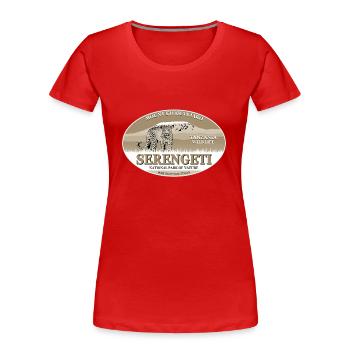 Leopard - Serengeti - Tanzania - Frauen Premium Bio T-Shirt - Rot - Vorne - Mia (176cm)