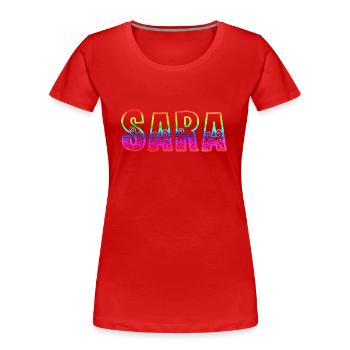 sara rs regenbogen - Frauen Premium Bio T-Shirt - Rot - Vorne - Mia (176cm)
